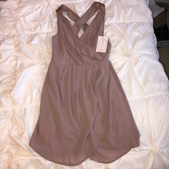 Dresses & Skirts - Boutique Sequined Crossback Short Dress